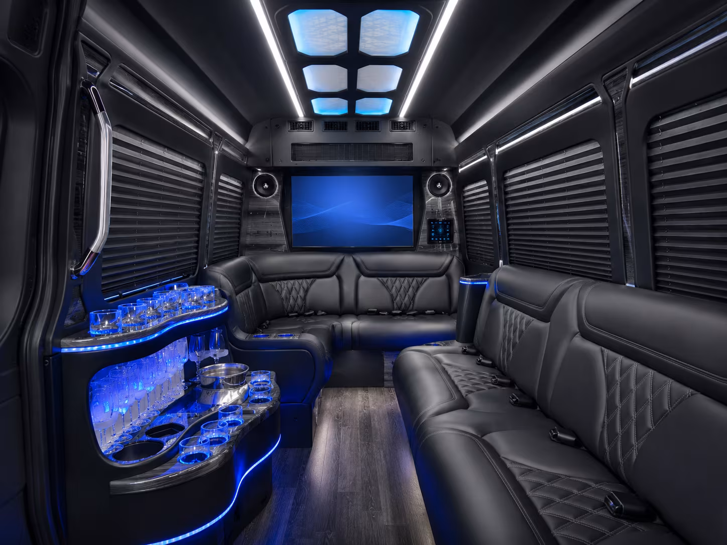 huntsville 20 passenger party bus inside